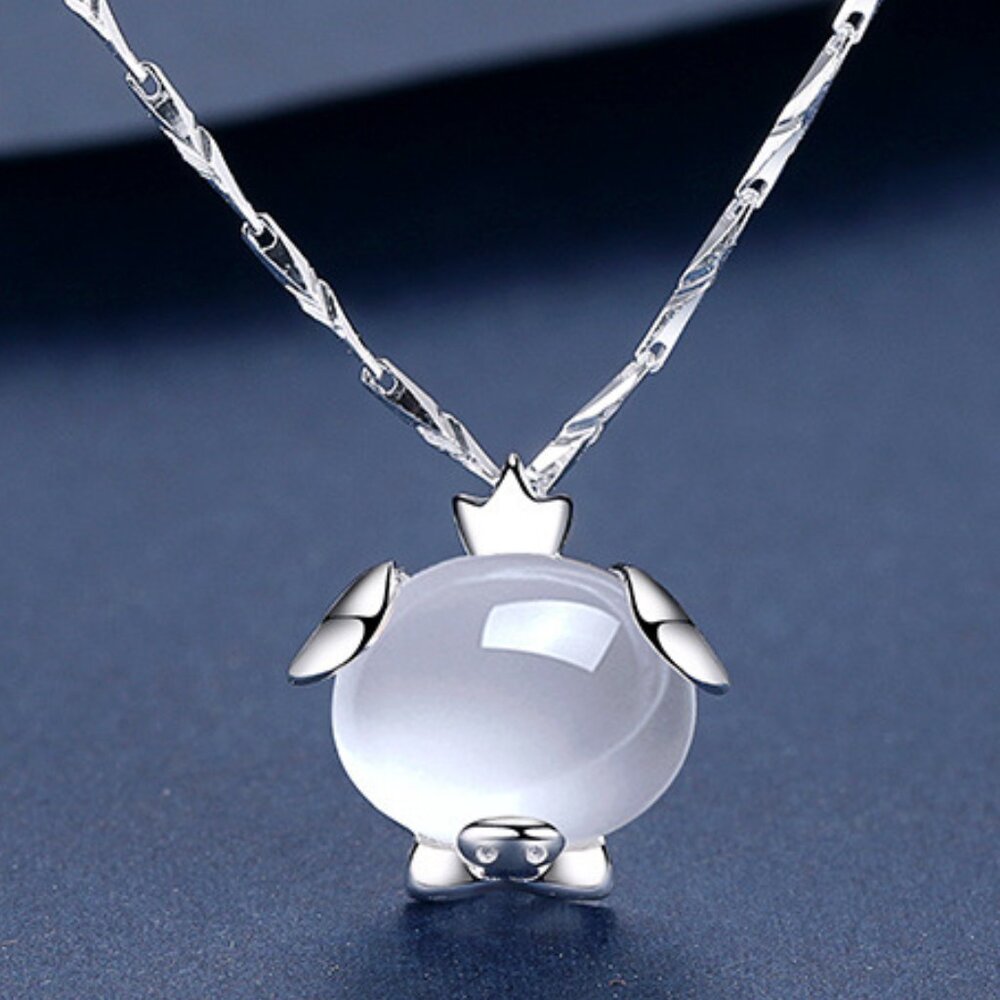 NWT 999 Sterling Silver Elegant & Meaningful Zodiac Pig Necklace